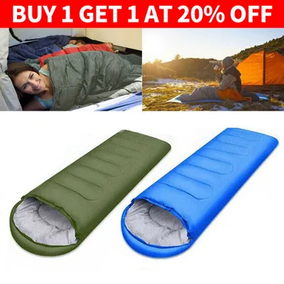 3-4 SEASON SINGLE SLEEPING BAGS CAMPING RECTANGULAR ENVELOPE ZIP UP KIDS