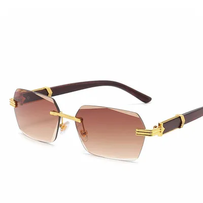 Frameless Cut-Edge Gradient Marine Eye Protection Sunglasses