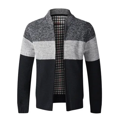 Cardigan sweater men's long-sleeved stand collar sweater