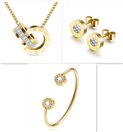 Roman Numerals and Diamond Stud Earrings