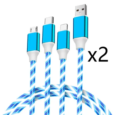 Multifunctional Three-in-one Streamer Data Cable USB Fast Charge