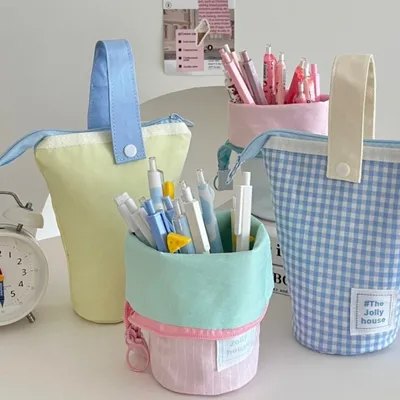 Foldable Standing Pencil Pen Case With Compartments Large Capacity Pencil Pouch Bag School