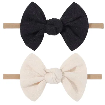 Soft Headbands Baby Girls Nylon Headband With Hair Bow Hairbands Hair Accessories For Newborn Infant Toddler Kids