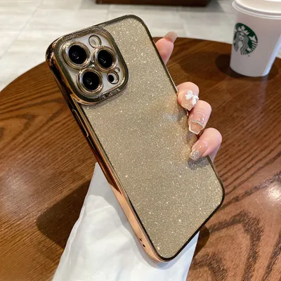 Glitter Plating Straight Edge Phone Case