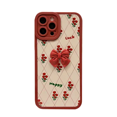 Cute Flower Bow Silicone Phone Case