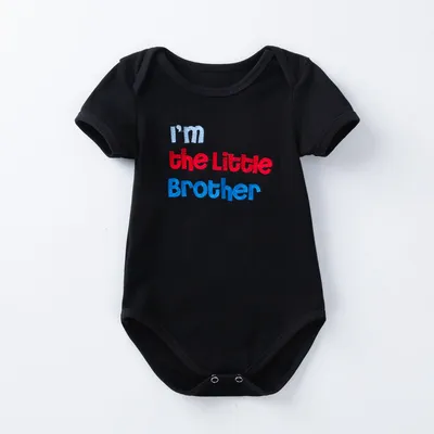 Cartoon animal alphabet black white baby romper