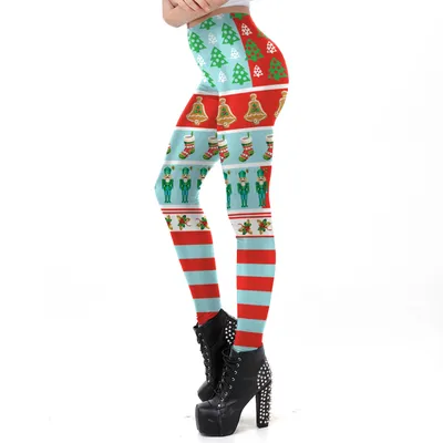 Women Christmas Digital Print Tight Leggings