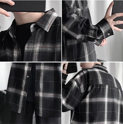 Loose Young Students Fashion Trend Casual Long-sleeved Shirt
