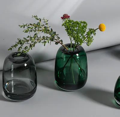 Japanese Simple Flower Arrangement Craft Glass Vase Ornament
