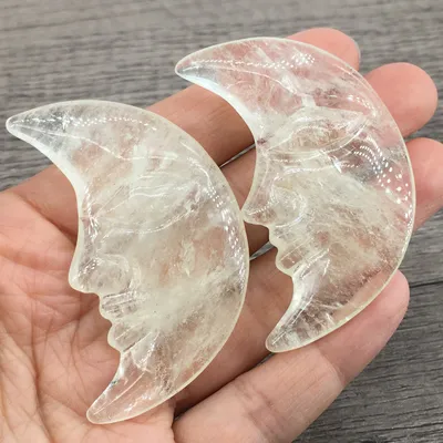 5CM Citrine Moon Face Craft Gift Small Ornament