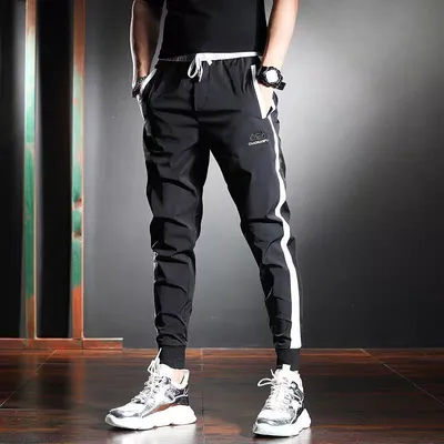 Polyester Men's Harem Sweatpants With Tied Feet