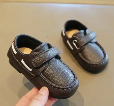 2026 New Autumn British Retro Kids Leather Shoes, Soft Sole Baby Casual Loafers Moccasin Shoes For Boys Toddlers
