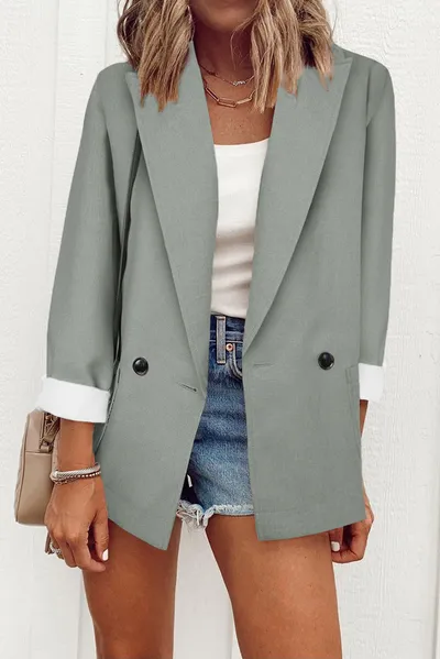 Temperament Slim Jacket Fashion Business Single Breasted Long Sleeve Casual Suit Top Clothing