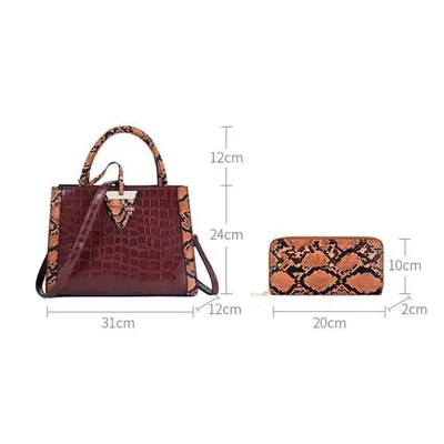 Single shoulderPattern Two-Piece Handbag Shoulder Bag