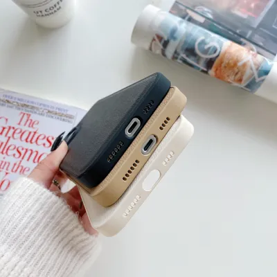 Solid Colour Leather Silicone Phone Case