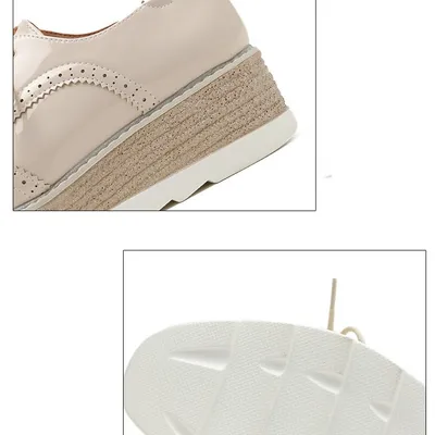 British Style Lace-up Thick-soled Muffin Shoes
