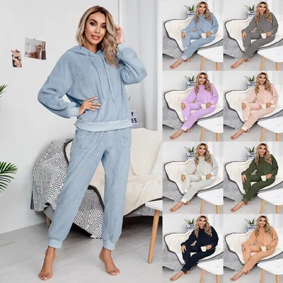 Double-faced Fleece Hooded Sweater Home Wear Casual Women's Clothing