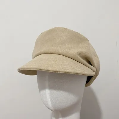 Corduroy Retro Star The Same Octagonal Hat Female Autumn And Winter Military Cap Beret Fisherman Hat