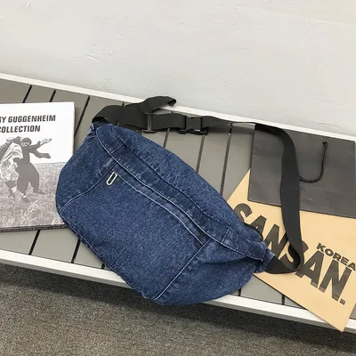 Denim large-capacity belt bag