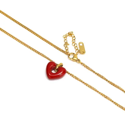 Heart-shaped Red Agate Pendant Women