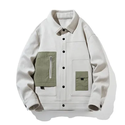 Suede Fabric Jacket Men's Spring And Autumn Fashion Brand Youth Casual Loose Lapels Coat Top Men's Clothing