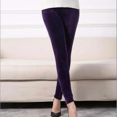 Double-faced Velvet High Stretch Leggings Women's Gold Velvet Slim High Waist