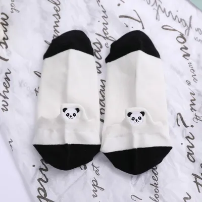 Short Socks Thin Cotton Heel Embroidered Giant Panda Socks Children