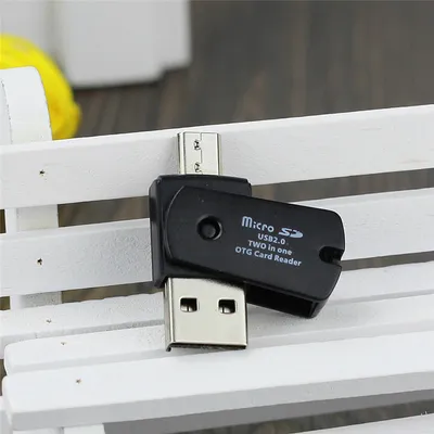Rotating USB2.0 TF Card Reader 2-in-1 Micro Usb Android Phone OTG Card Reader