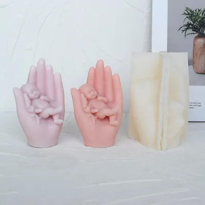 Handheld Kick Baby Aromatherapy Candle Silicone Mold Ornaments