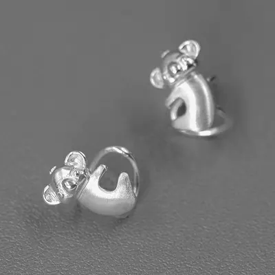 Koala's Hug S925 Sterling Silver Gold Plated Ear Clips