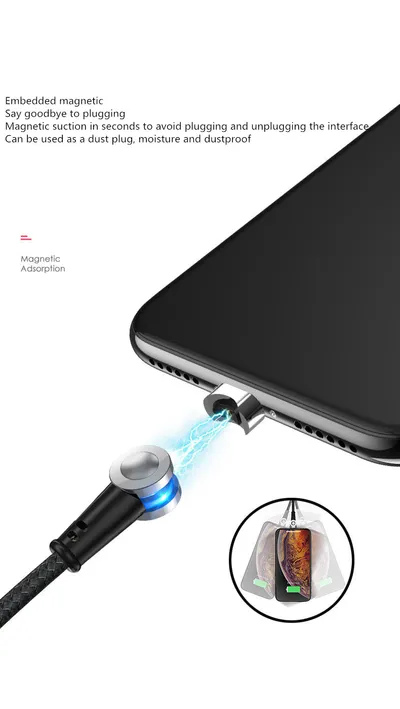 Magnetic three-in-one data cable