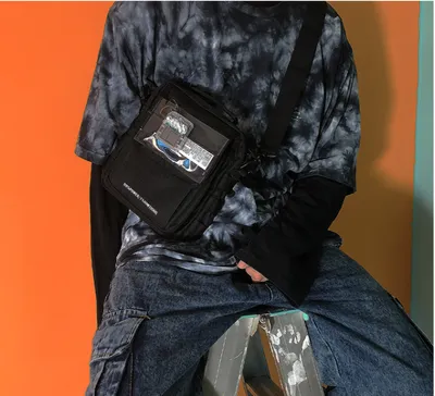 PVC splicing function crossbody bag