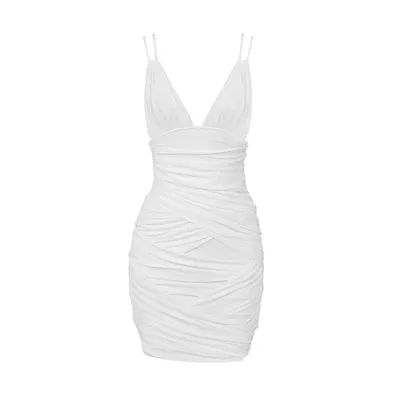 Mesh Pleated Slim Dress For Women
