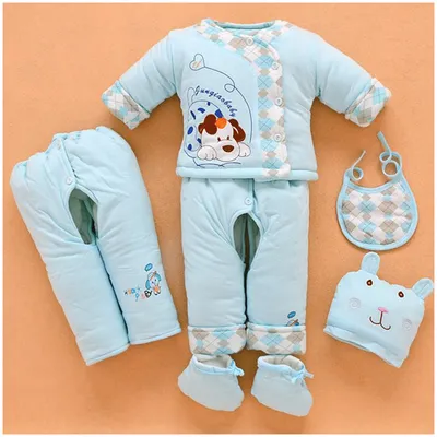 New Six-piece newborn baby cotton suit