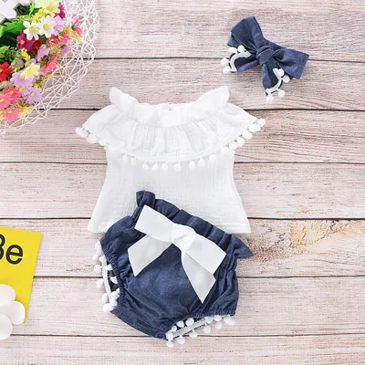 Baby sleeveless cotton linen one shoulder Ball Set