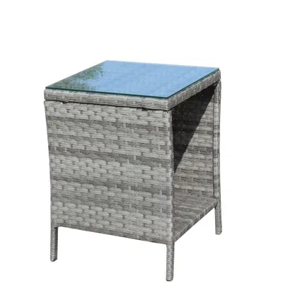 Outdoor Patio Furniture 1 Coffee Table With Clear Tempered Glass