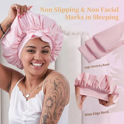 Silk Bonnet, Satin Hair Bonnet For Sleeping For Wavy Curly Natural Hair