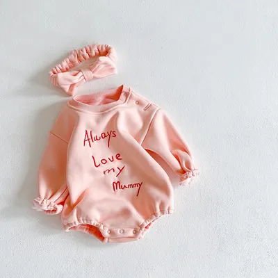 Enriched Baby Joined-up Fart Cute Embroidered Crawling Suit