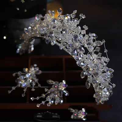 Handmade Transparent Crystal Beaded Super Flash Hair Hoop