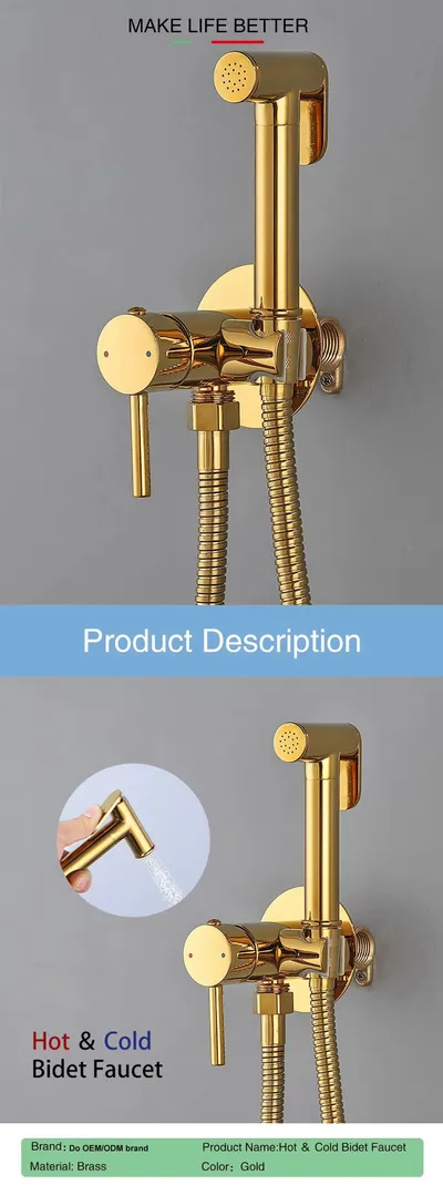 Brass Hot & Cold Toilet Bidet Sprayer Set