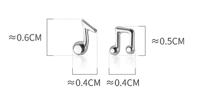 Silver Girl Korean Style Musical Note Earrings