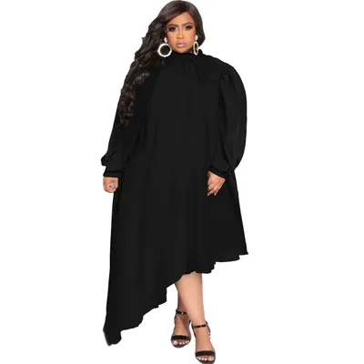 Casual Long Sleeve Solid Color Dress