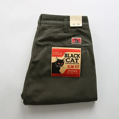 Twill American Cotton Retro Men's Straight Casual Pants