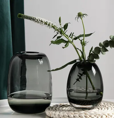 Japanese Simple Flower Arrangement Craft Glass Vase Ornament