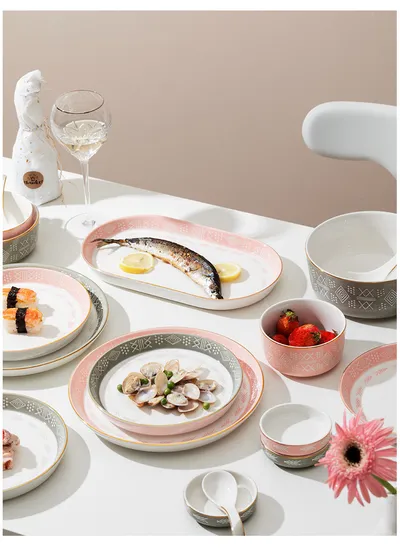 Hand-painted Light Luxury Underglaze Tableware Suit