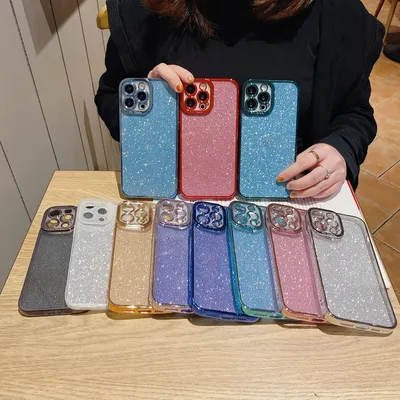 Glitter Plating Straight Edge Phone Case
