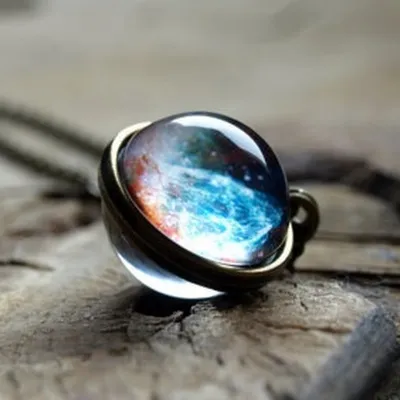 Solar System Universe Star Time Gem Necklace