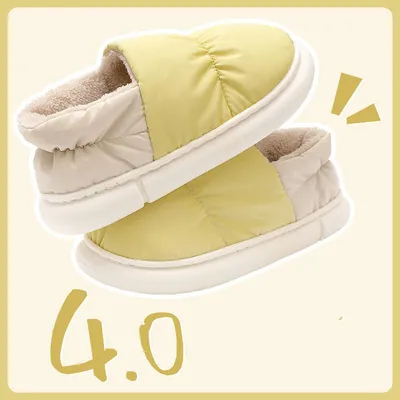 ShoesThick Soled Lovers' Indoor Bag Heel Velvet Home Moon Shoes