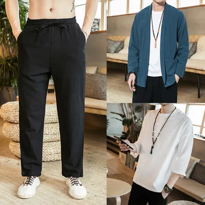 Spring Jacket Retro Cotton And Linen Cardigan Jacket Men's Plus Size Windbreaker