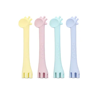 Baby food supplement cartoon silicone spoon